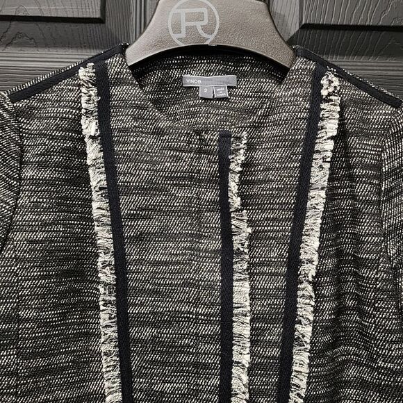 Vince Fringe Trim Bouclé Jacket - Picture 3 of 16